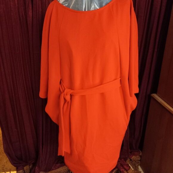 Gabrielle Union New York & Company Women's Batwing Style XL Orange Midi … - Picture 1 of 11